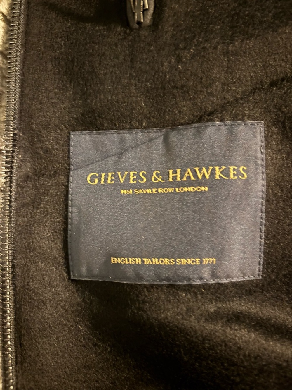 Gieves & Hawkes Black Jacket with Navy Label